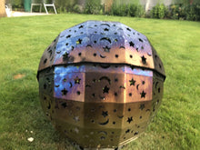 Load and play video in Gallery viewer, The Kirkella- Stainless Steel Moon &amp; Stars FirePit Globe FireBall

