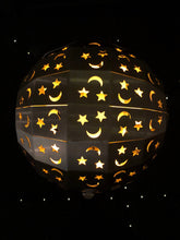 Load image into Gallery viewer, The Welton- Stainless Steel Moon &amp; Stars Firepit Table Top Globe Fireball
