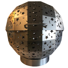 Load image into Gallery viewer, The Kirkella- Stainless Steel Moon &amp; Stars FirePit Globe FireBall
